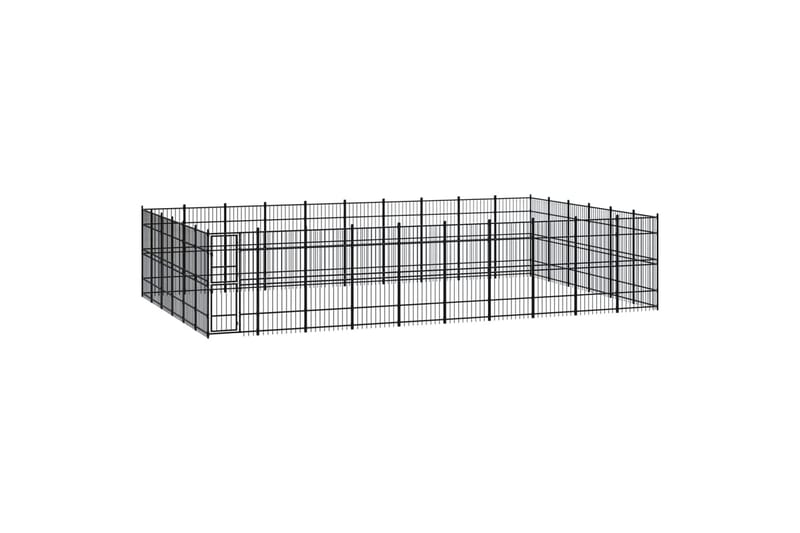 Utendørs hundegård stål 55,3 m² - Svart - Sport & fritid - Til dyrene - For hund - Hundemøbler
