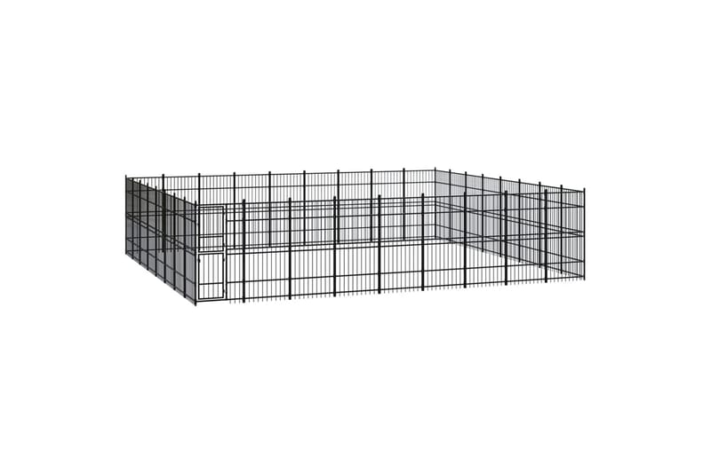 Utendørs hundegård stål 66,36 m² - Svart - Sport & fritid - Til dyrene - For hund - Hundemøbler