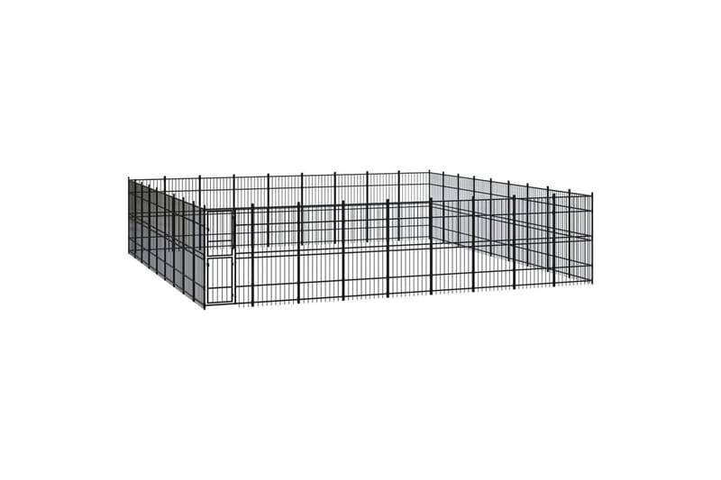 Utendørs hundegård stål 74,65 m² - Svart - Sport & fritid - Til dyrene - For hund - Hundemøbler