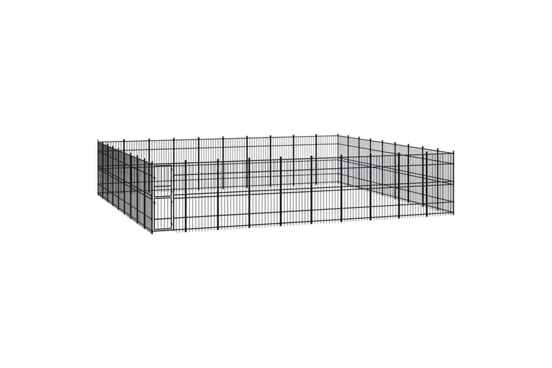 Utendørs hundegård stål 82,94 m² - Svart - Sport & fritid - Til dyrene - For hund - Hundemøbler
