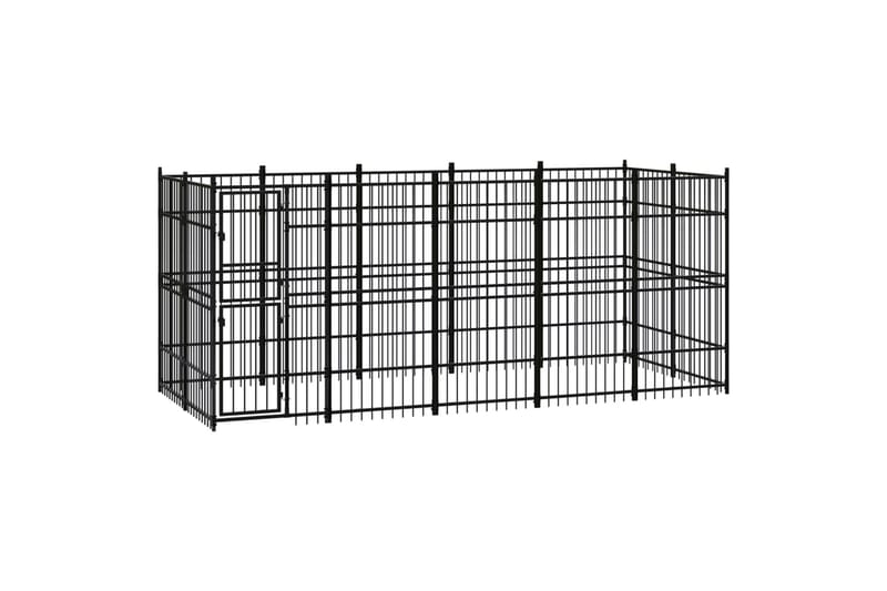 Utendørs hundegård stål 9,22 m² - Svart - Sport & fritid - Til dyrene - For hund - Hundemøbler