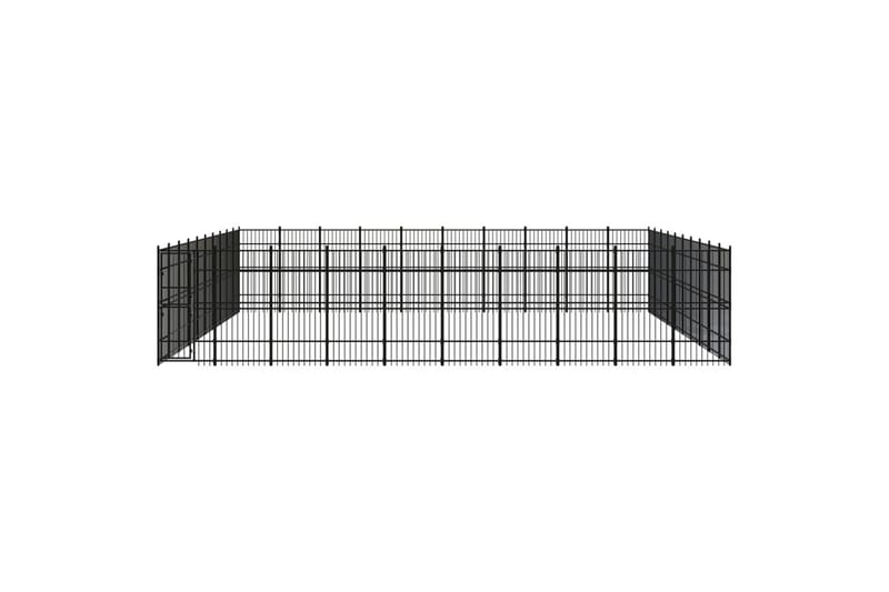 Utendørs hundegård stål 92,16 m² - Svart - Sport & fritid - Til dyrene - For hund - Hundemøbler