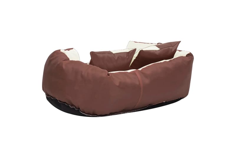 Vendbar og vaskbar hundepute brun og kremhvit 65x50x20 cm - Brun - Sport & fritid - Til dyrene - For hund - Hundemøbler