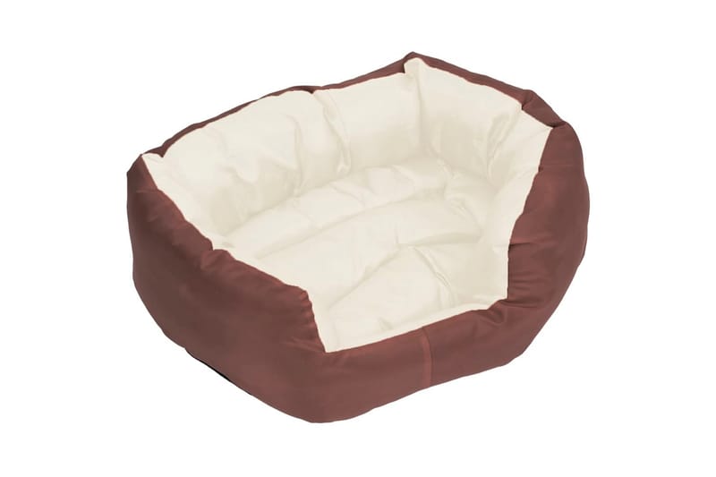 Vendbar og vaskbar hundepute brun og kremhvit 65x50x20 cm - Brun - Sport & fritid - Til dyrene - For hund - Hundemøbler