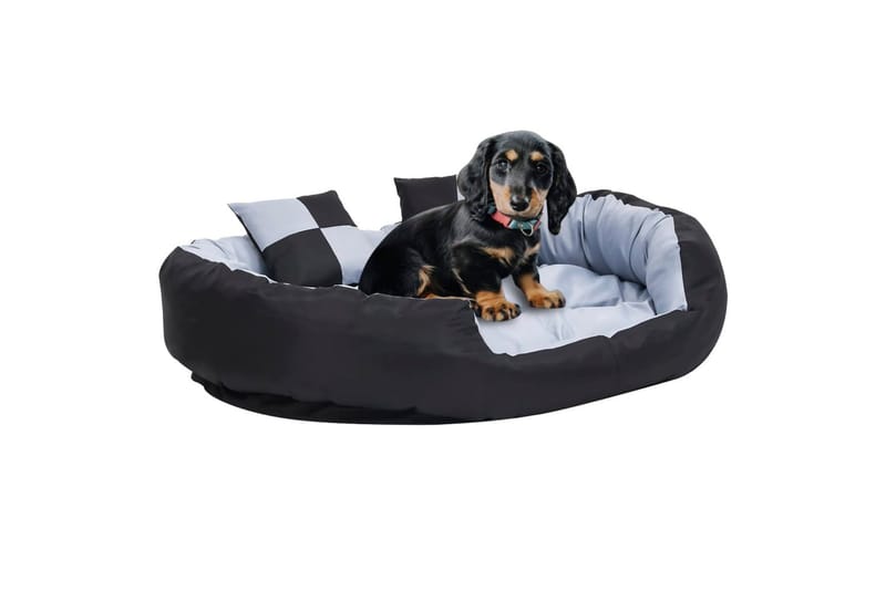 Vendbar og vaskbar hundepute grå og svart 110x80x23 - Grå - Sport & fritid - Til dyrene - For hund - Hundemøbler