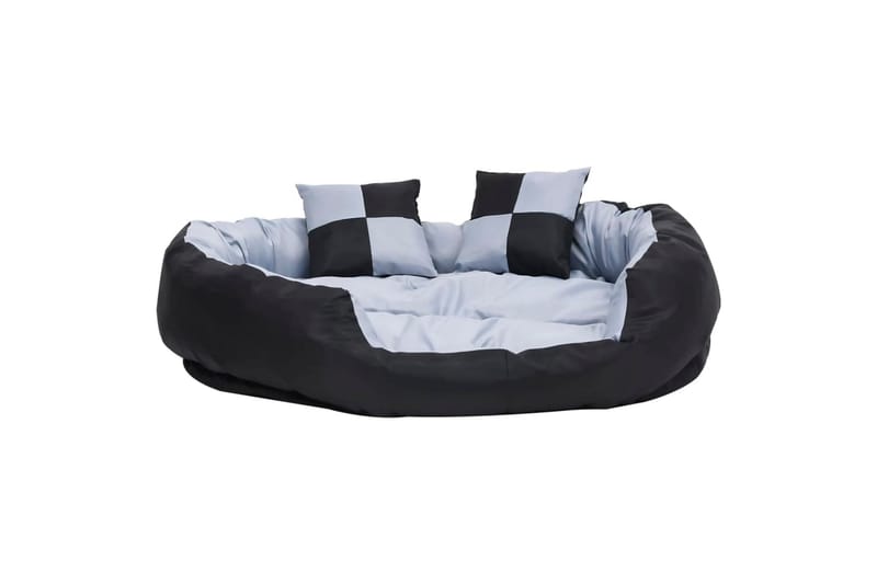 Vendbar og vaskbar hundepute grå og svart 110x80x23 - Grå - Sport & fritid - Til dyrene - For hund - Hundemøbler