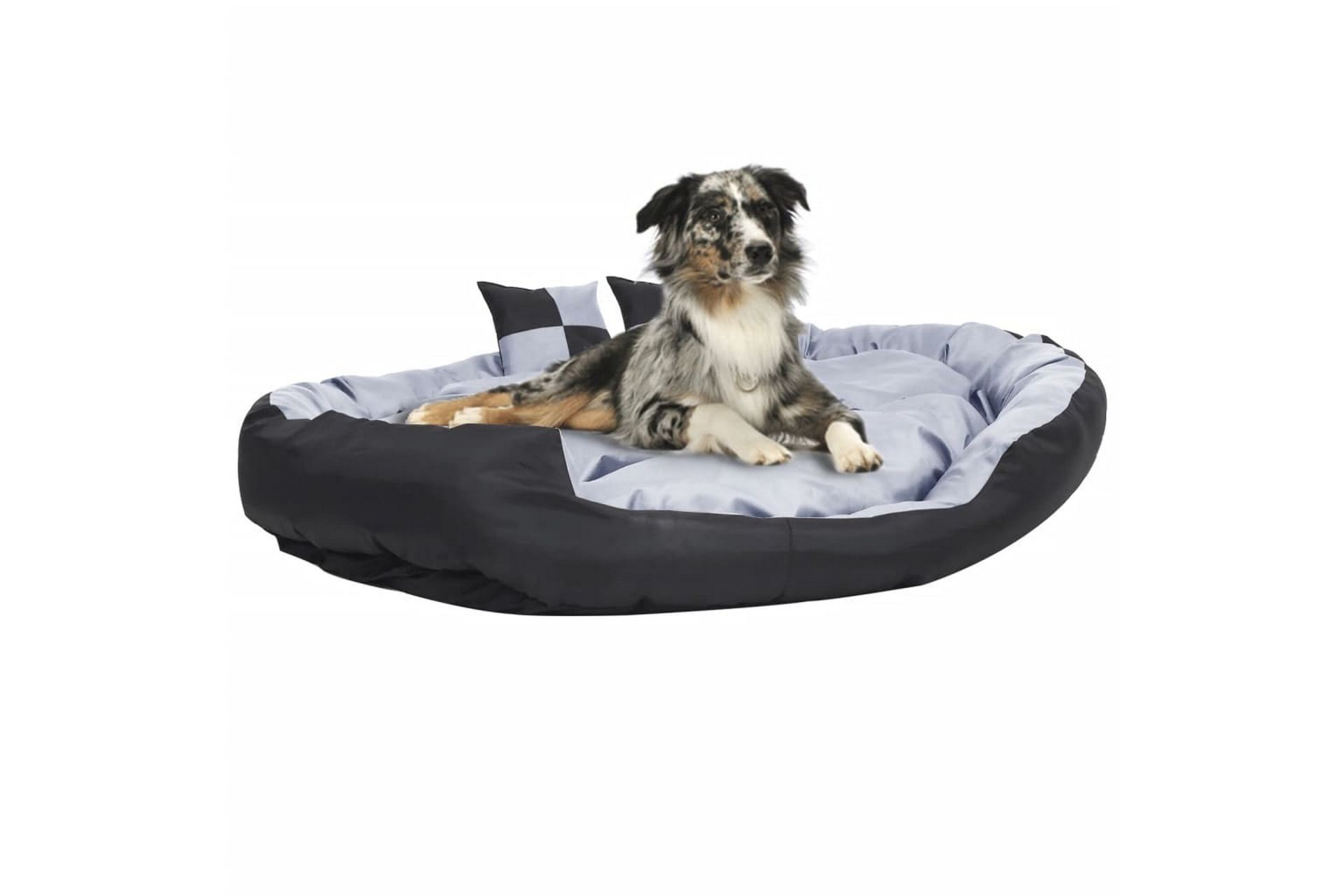Vendbar og vaskbar hundepute grå og svart 150x120x25 cm - Grå - Sport & fritid - Til dyrene - For hund - Hundemøbler