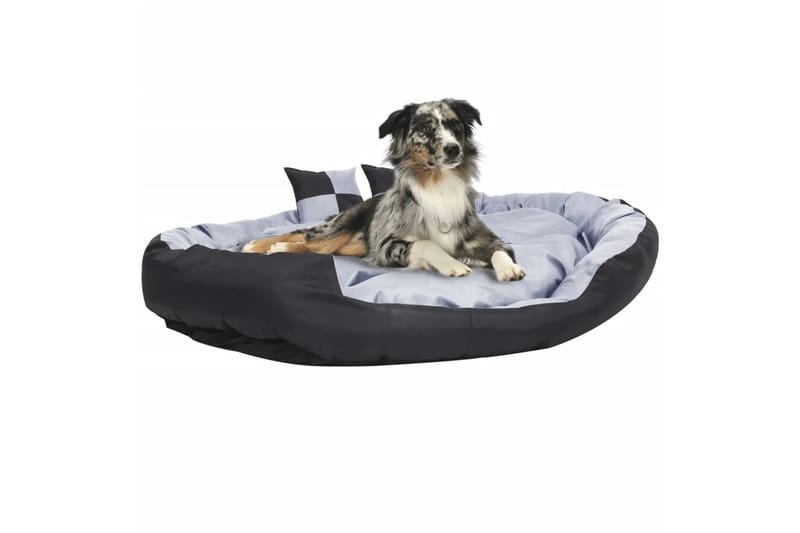 Vendbar og vaskbar hundepute grå og svart 150x120x25 cm - Grå - Sport & fritid - Til dyrene - For hund - Hundemøbler