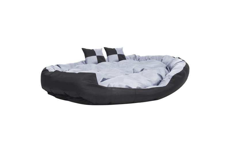 Vendbar og vaskbar hundepute grå og svart 150x120x25 cm - Grå - Sport & fritid - Til dyrene - For hund - Hundemøbler