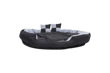 Vendbar og vaskbar hundepute grå og svart 150x120x25 cm - Grå - Sport & fritid - Til dyrene - For hund - Hundemøbler