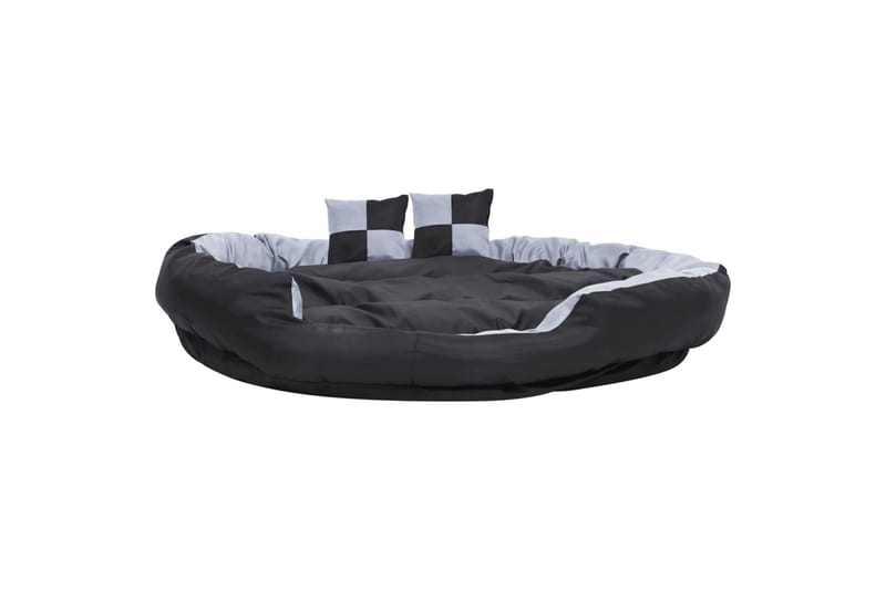 Vendbar og vaskbar hundepute grå og svart 150x120x25 cm - Grå - Sport & fritid - Til dyrene - For hund - Hundemøbler