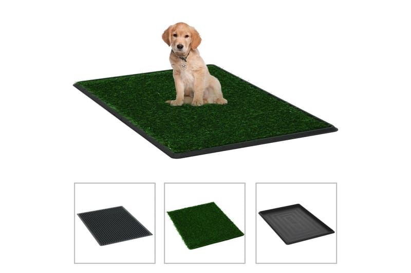 Dyretoalett med skuff og kunstgress grønn 76x51x3 cm WC - Sport & fritid - Til dyrene - For hund - Hundetilbehør & hundeaccessoarer - Hundebæsjposer & Valpematte