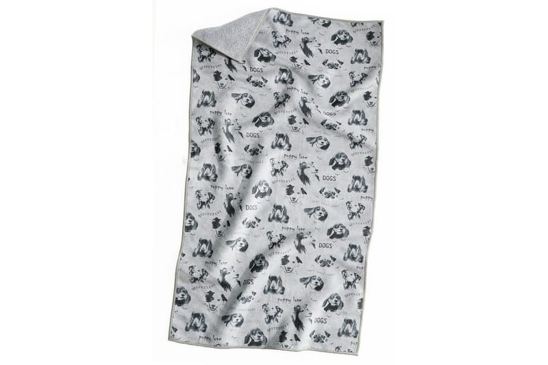 Hundehåndkle Woof Grå 40 x 80 cm - 40 x 80 cm - Sport & fritid - Til dyrene - For hund - Hundetilbehør & hundeaccessoarer - Hundeteppe & hundeseng