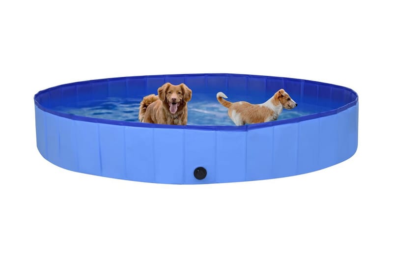Sammenleggbart hundebasseng 300x40 cm blå PVC - Hundeleke & kosedyr hund