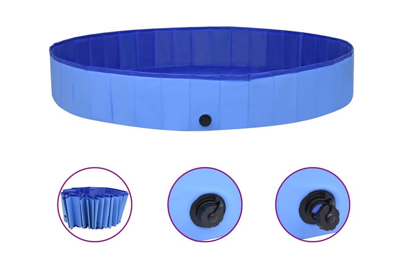 Sammenleggbart hundebasseng 300x40 cm blå PVC - Sport & fritid - Til dyrene - For hund - Hundetilbehør & hundeaccessoarer