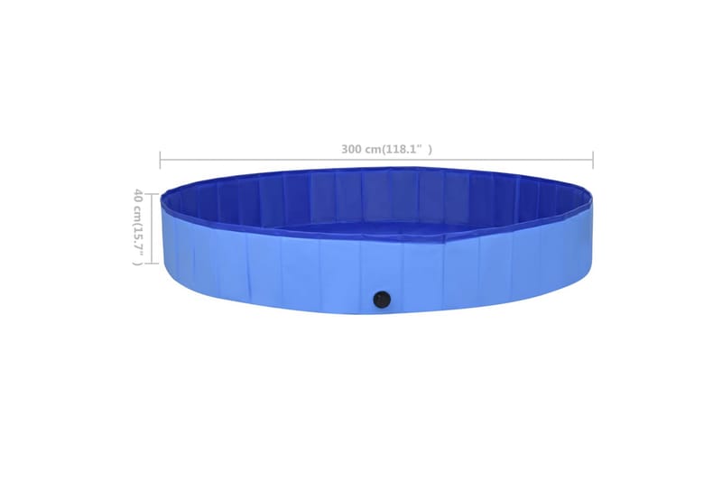 Sammenleggbart hundebasseng 300x40 cm blå PVC - Sport & fritid - Til dyrene - For hund - Hundetilbehør & hundeaccessoarer