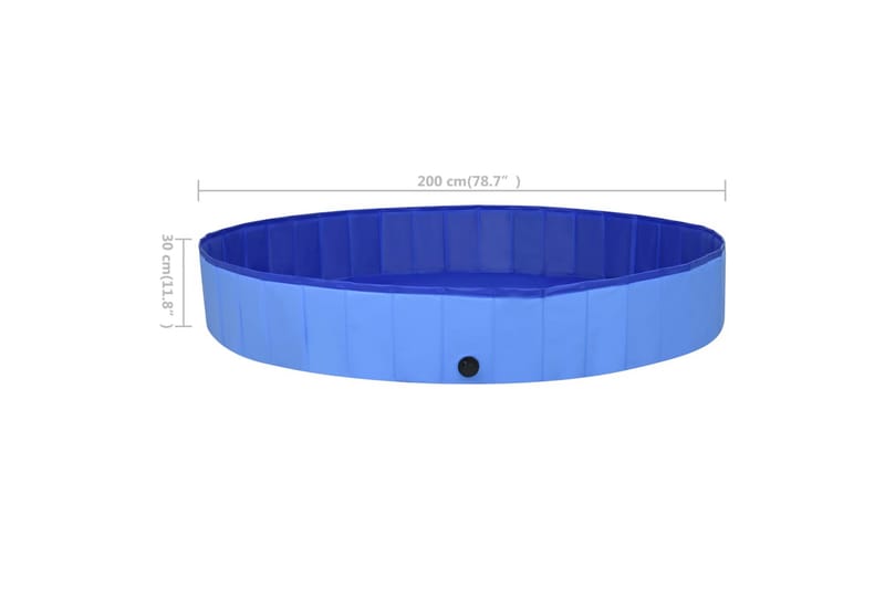 Sammenleggbart hundebasseng blå 200x30 cm PVC - Sport & fritid - Til dyrene - For hund - Hundetilbehør & hundeaccessoarer