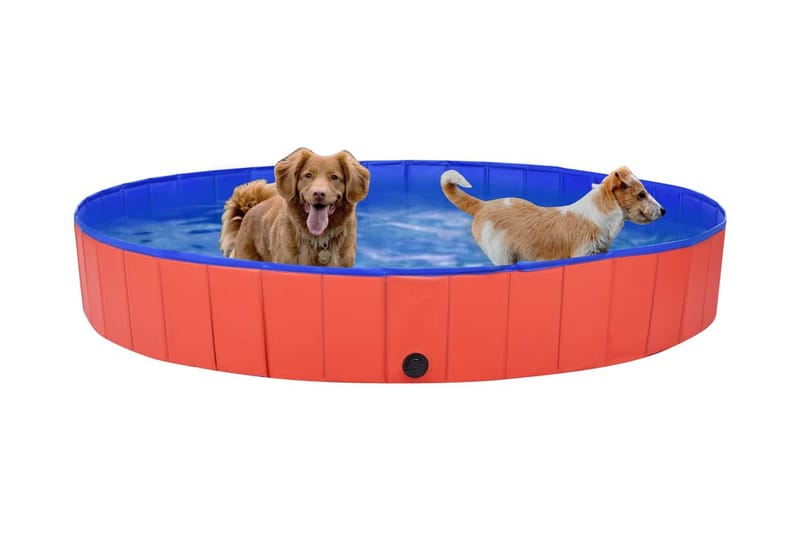 Sammenleggbart hundebasseng rød 200x30 cm PVC - Hundeleke & kosedyr hund