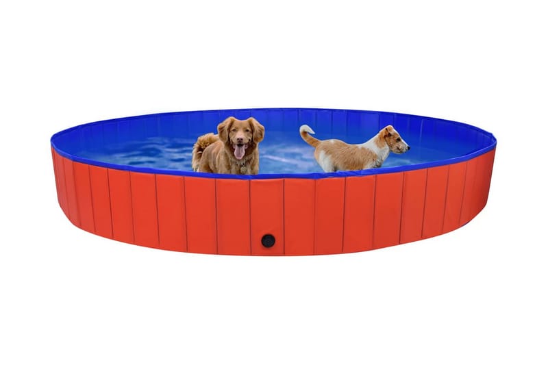Sammenleggbart hundebasseng rød 300x40 cm PVC - Hundeleke & kosedyr hund