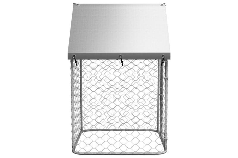 Utendørs hundegård med tak 100x100x150 cm - Silver - Sport & fritid - Til dyrene - For hund - Hundemøbler