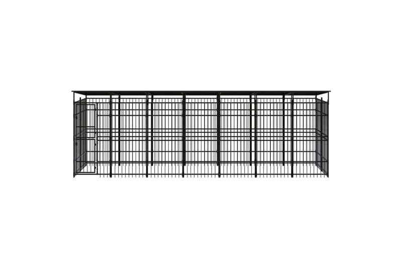 Utendørs hundegård med tak stål 12,9 m² - Svart - Sport & fritid - Til dyrene - For hund - Hundemøbler
