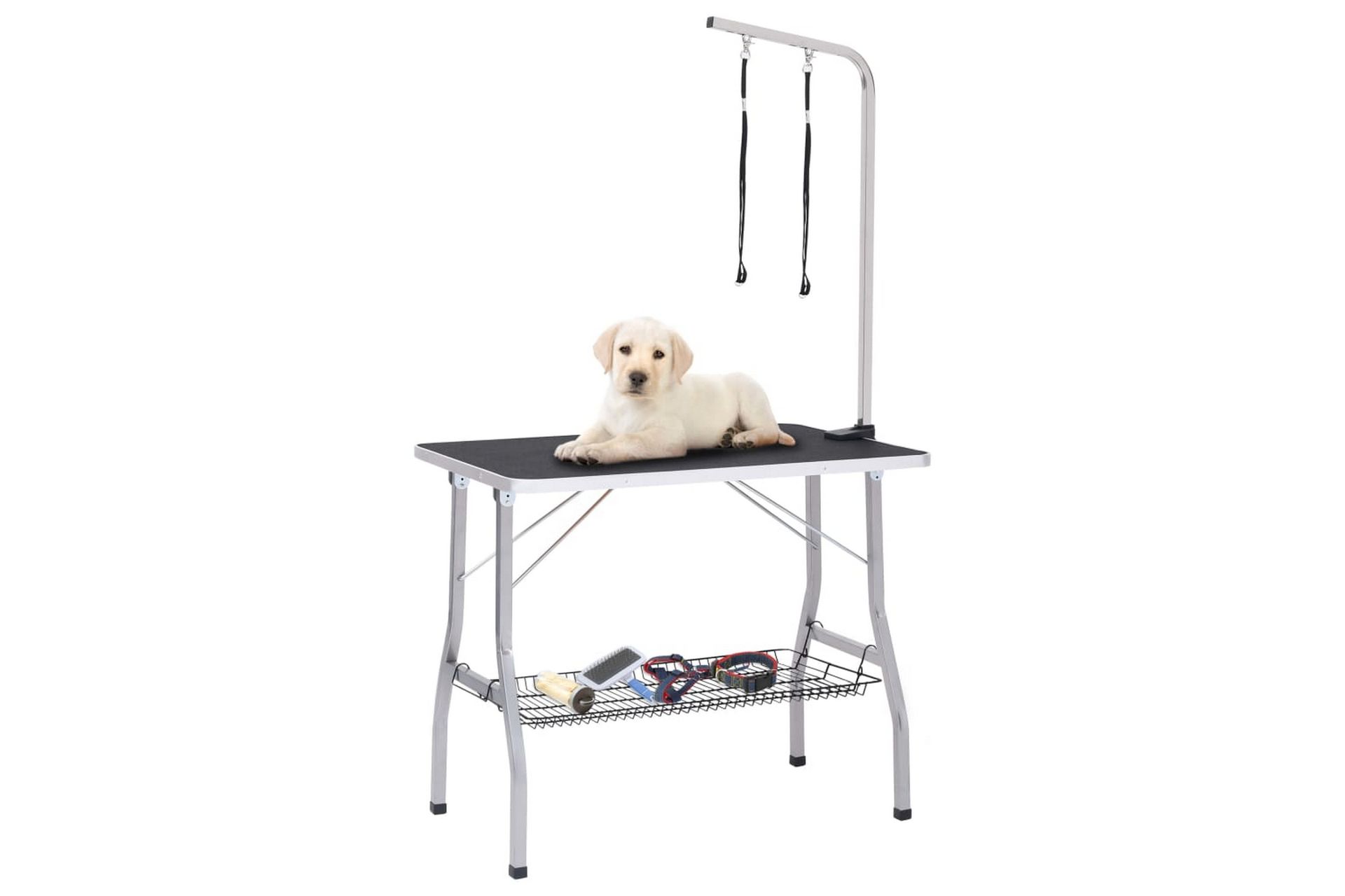 Justerbart trimmebord til hund med 2 løkker og kurv - Sport & fritid - Til dyrene