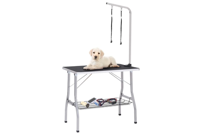 Justerbart trimmebord til hund med 2 løkker og kurv - Til dyrene