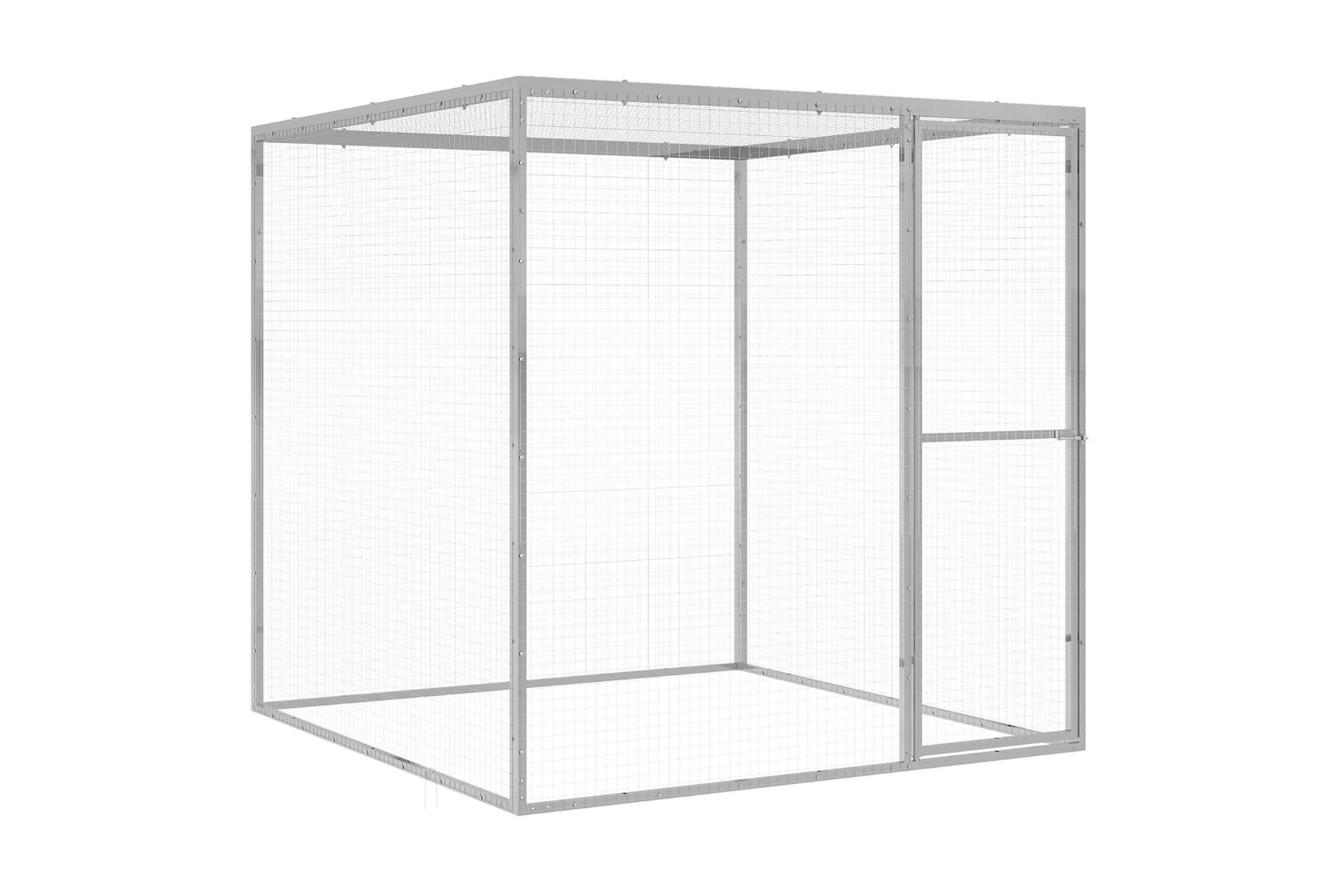 Kattegård 1,5x1,5x1,5 m galvanisert stål - Silver - Sport & fritid - Til dyrene - Katt - Kattebur & katteveske