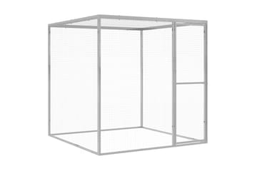 Kattegård 1,5x1,5x1,5 m galvanisert stål - Silver - Sport & fritid - Til dyrene - Katt - Kattebur & katteveske