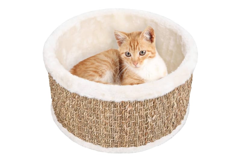 Kattekurv rund 36 cm sjøgress - Beige - Sport & fritid - Til dyrene - Katt - Kattemøbler - Kattekurv & katteseng