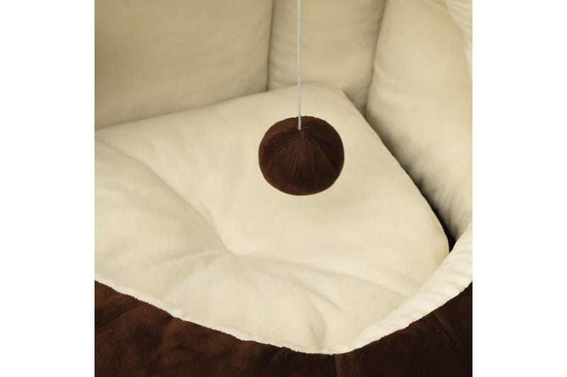 Katteseng 40x40x35 cm brun og kremhvit - Brun - Sport & fritid - Til dyrene - Katt - Kattemøbler