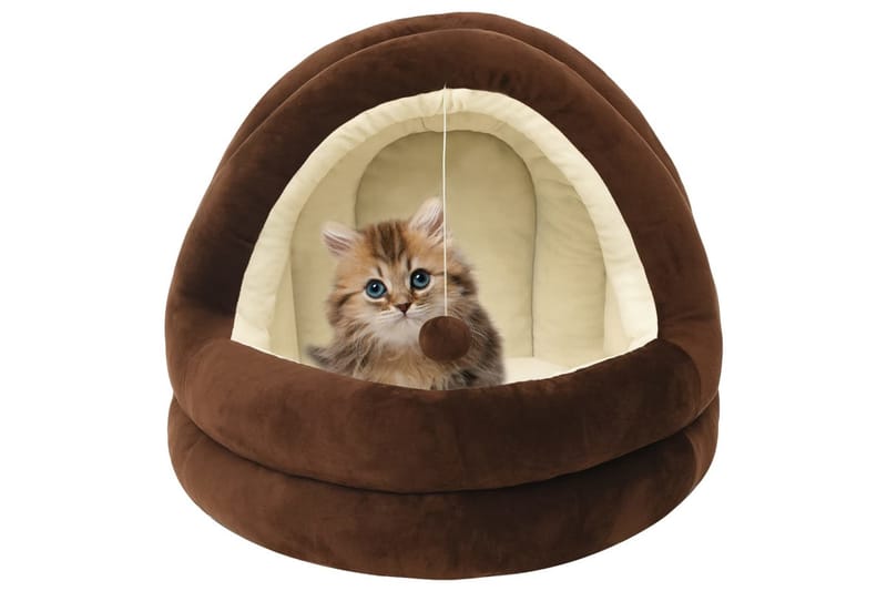 Katteseng 40x40x35 cm brun og kremhvit - Brun - Sport & fritid - Til dyrene - Katt - Kattemøbler