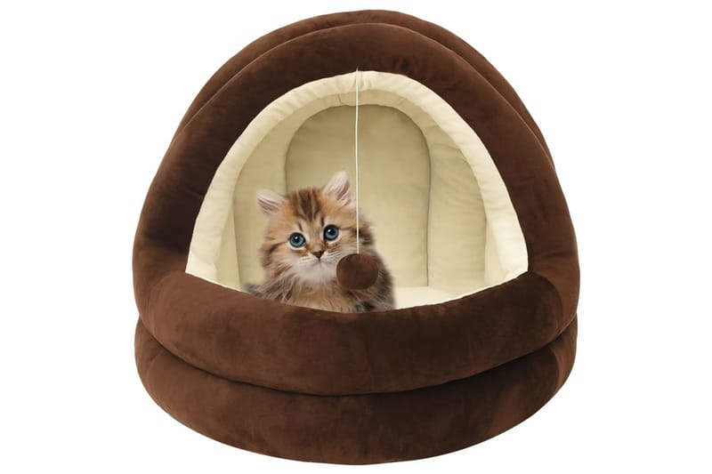 Katteseng 50x50x45 cm brun og kremhvit - Brun - Sport & fritid - Til dyrene - Katt - Kattemøbler