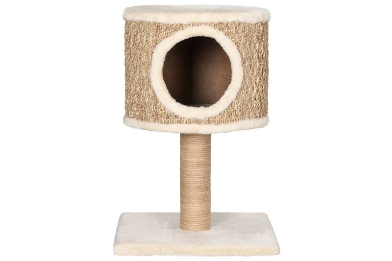 Kattetre med kattehus og klorestolpe 52 cm sjøgress - Beige - Sport & fritid - Til dyrene - Katt - Kattemøbler - Klorestativ & kloremøbler