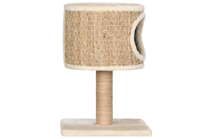 Kattetre med kattehus og klorestolpe 52 cm sjøgress - Beige - Sport & fritid - Til dyrene - Katt - Kattemøbler - Klorestativ & kloremøbler