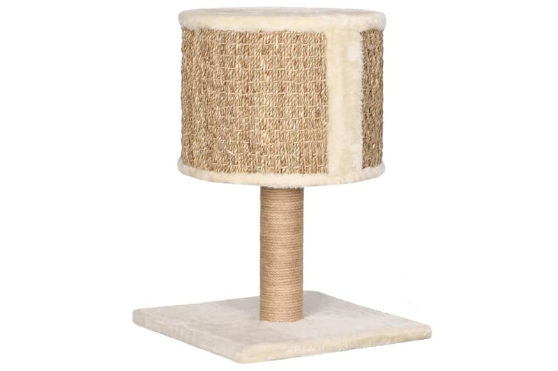 Kattetre med kattehus og klorestolpe 52 cm sjøgress - Beige - Sport & fritid - Til dyrene - Katt - Kattemøbler - Klorestativ & kloremøbler