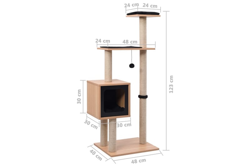 Kattetre med klorematte i sisal 123 cm - Sport & fritid - Til dyrene - Katt - Kattemøbler - Klorestativ & kloremøbler