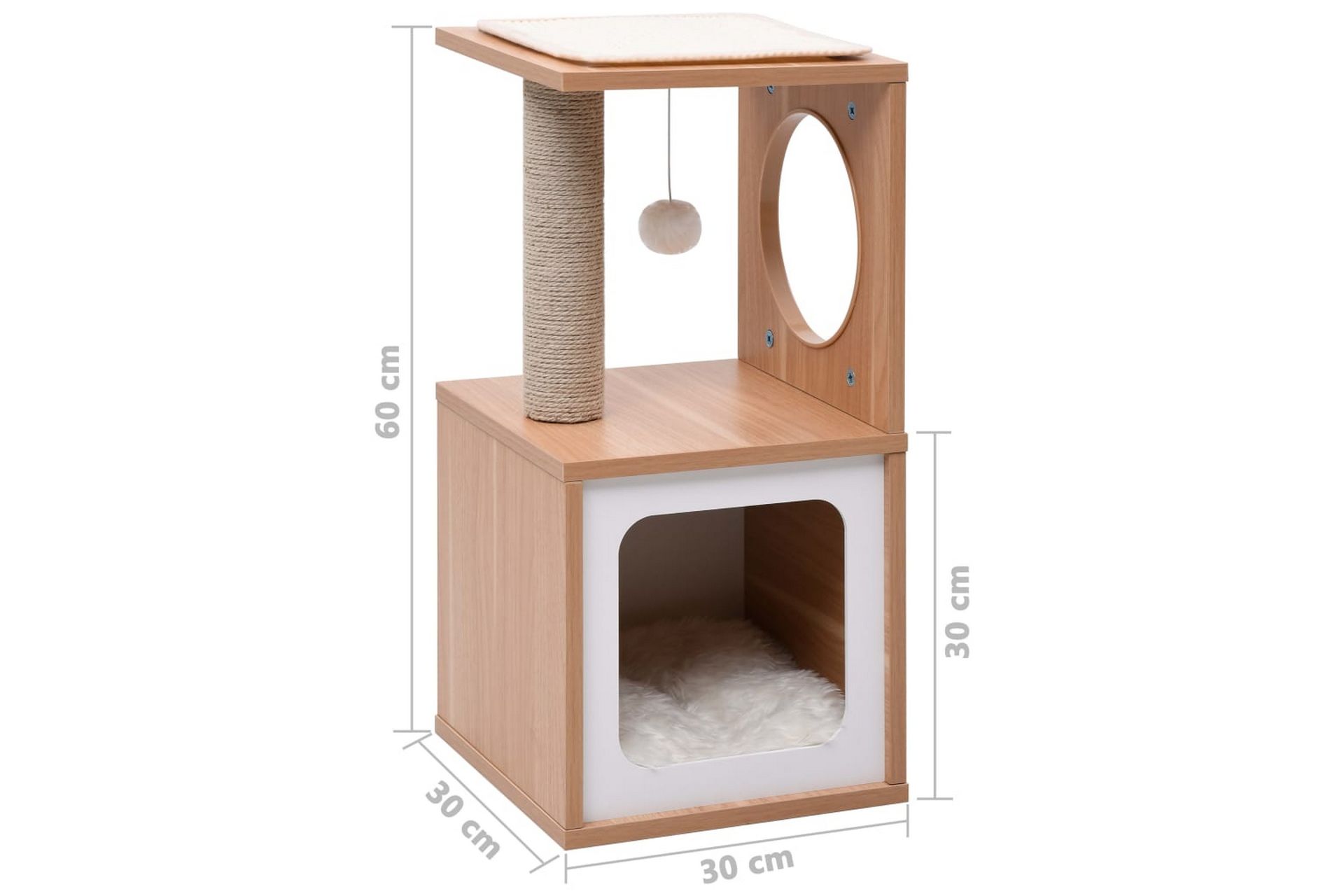 Kattetre med klorematte i sisal 60 cm - Sport & fritid - Til dyrene - Katt - Kattemøbler - Klorestativ & kloremøbler
