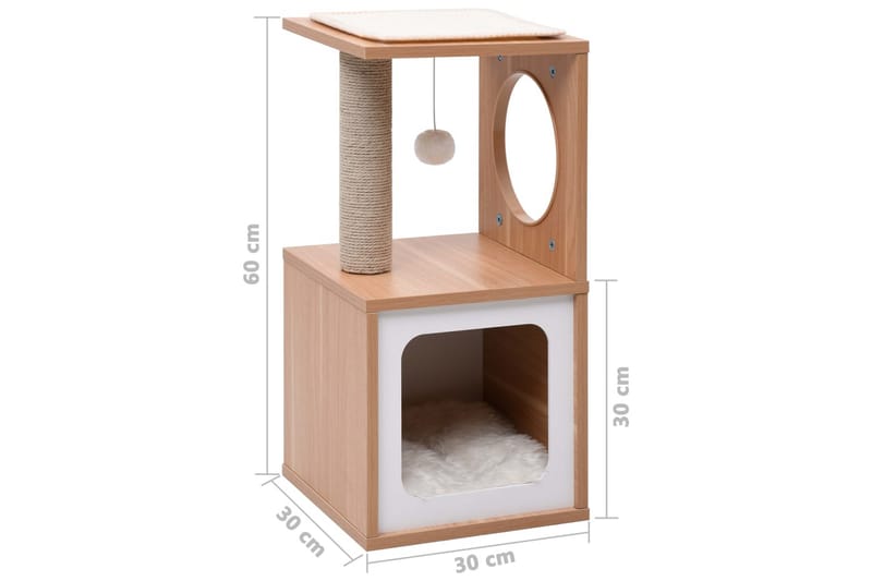Kattetre med klorematte i sisal 60 cm - Sport & fritid - Til dyrene - Katt - Kattemøbler - Klorestativ & kloremøbler
