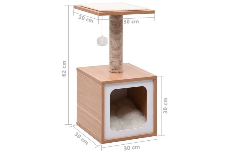Kattetre med klorematte i sisal 62 cm - Sport & fritid - Til dyrene - Katt - Kattemøbler - Klorestativ & kloremøbler
