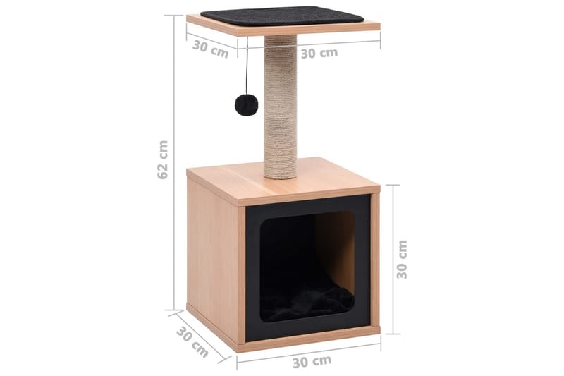 Kattetre med klorematte i sisal 62 cm - Sport & fritid - Til dyrene - Katt - Kattemøbler - Klorestativ & kloremøbler