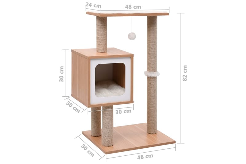 Kattetre med klorematte i sisal 82 cm - Sport & fritid - Til dyrene - Katt - Kattemøbler - Klorestativ & kloremøbler