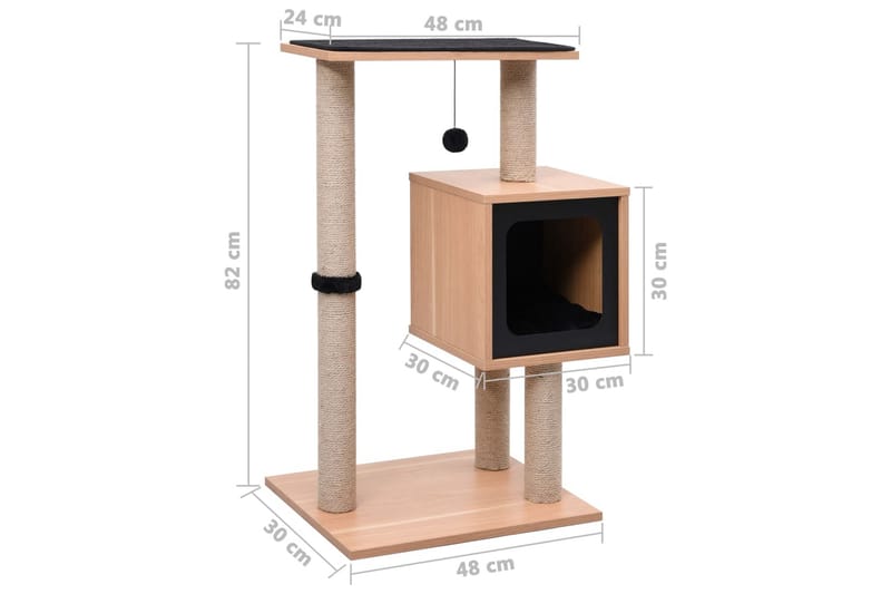 Kattetre med klorematte i sisal 82 cm - Sport & fritid - Til dyrene - Katt - Kattemøbler - Klorestativ & kloremøbler