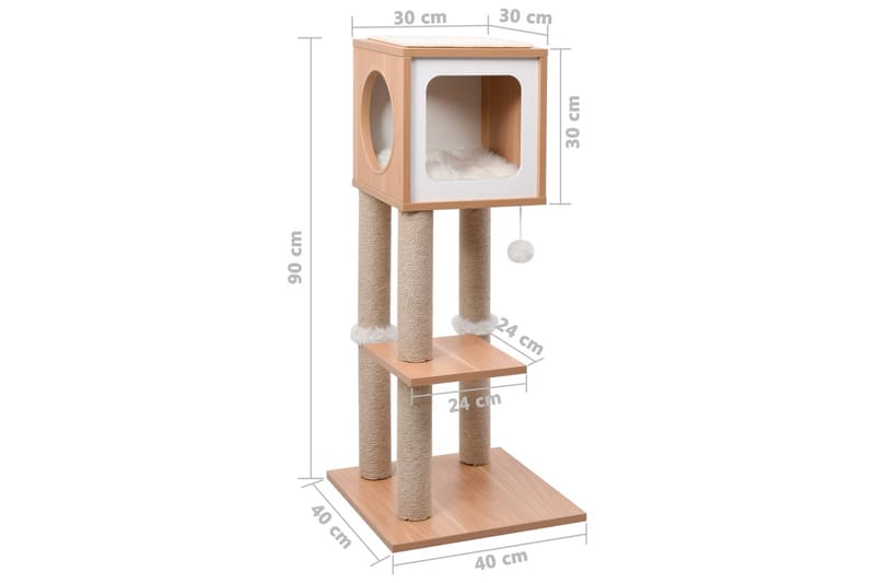 Kattetre med klorematte i sisal 90 cm - Sport & fritid - Til dyrene - Katt - Kattemøbler - Klorestativ & kloremøbler
