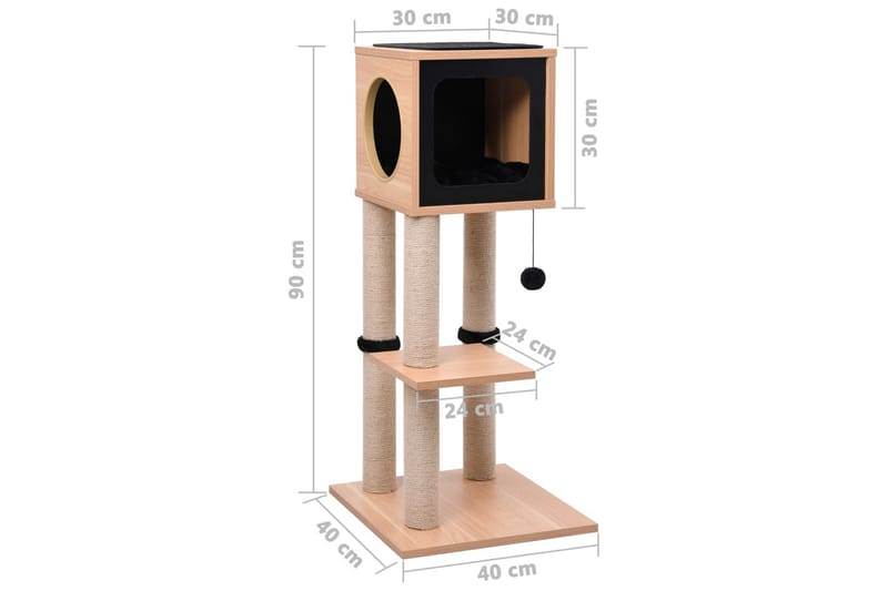 Kattetre med klorematte i sisal 90 cm - Sport & fritid - Til dyrene - Katt - Kattemøbler - Klorestativ & kloremøbler