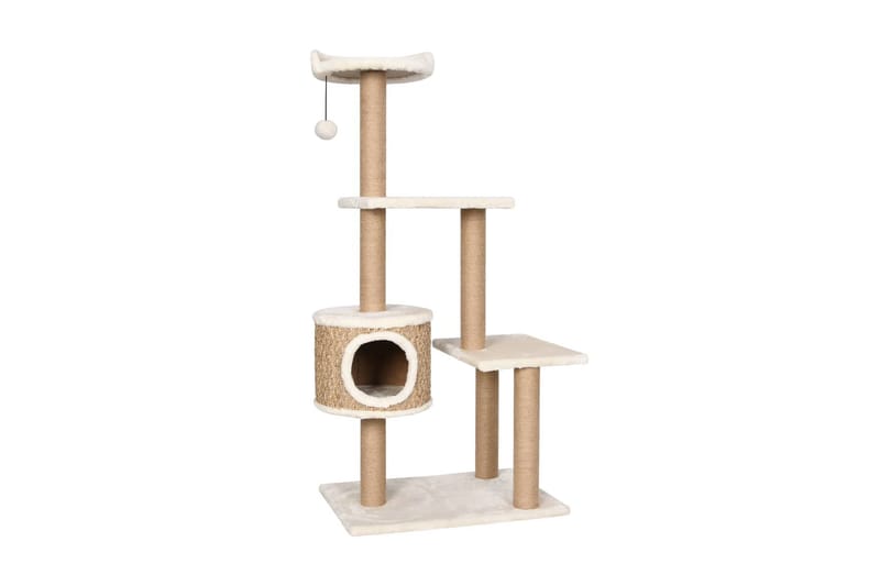 Kattetre med klorestolpe 123 cm sjøgress - Beige - Klorestativ & kloremøbler - Kattemøbler