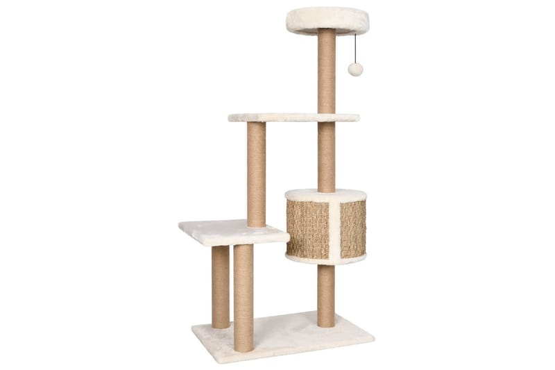 Kattetre med klorestolpe 123 cm sjøgress - Beige - Sport & fritid - Til dyrene - Katt - Kattemøbler - Klorestativ & kloremøbler