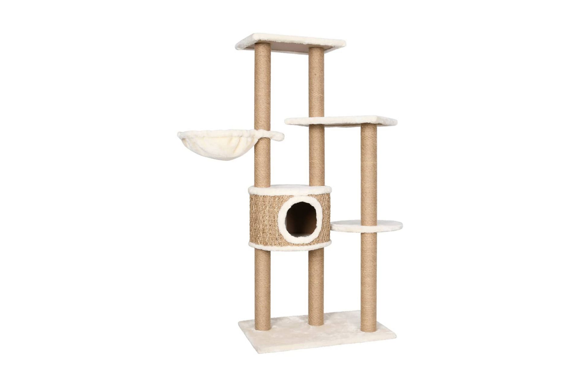 Kattetre med klorestolpe 126 cm sjøgress - Beige - Sport & fritid - Til dyrene - Katt - Kattemøbler - Klorestativ & kloremøbler