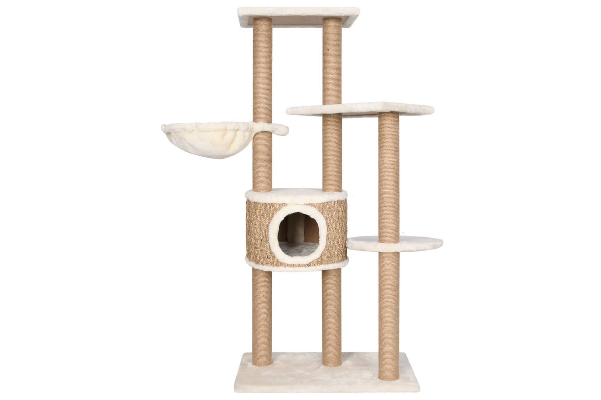 Kattetre med klorestolpe 126 cm sjøgress - Beige - Sport & fritid - Til dyrene - Katt - Kattemøbler - Klorestativ & kloremøbler