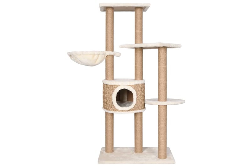 Kattetre med klorestolpe 126 cm sjøgress - Beige - Kattemøbler - Klorestativ & kloremøbler